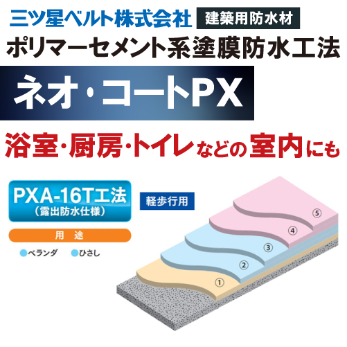 ネオ・コート PX【ポリマーセメント系塗膜防水工法】