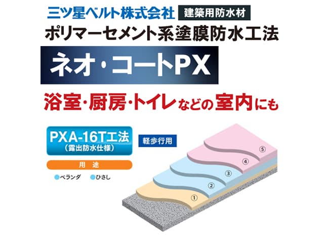 ネオ・コート PX【ポリマーセメント系塗膜防水工法】