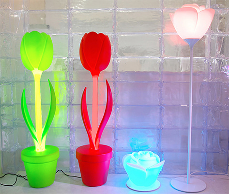 プラスチック製ライティングフラワー 「スィート(TULIP)」&「ベイビーラブ(ROSE)」