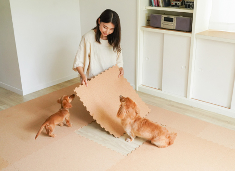 ペットに最適!芯までコルクの日本製コルクマット