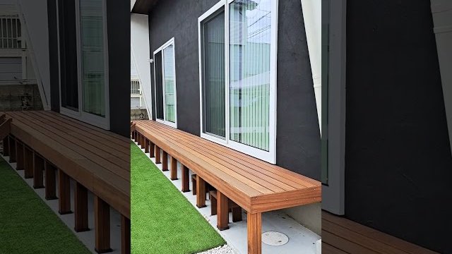 NGSハードウッドセランガンバツのウッドデッキと軒天/株式会社中山源太郎商店