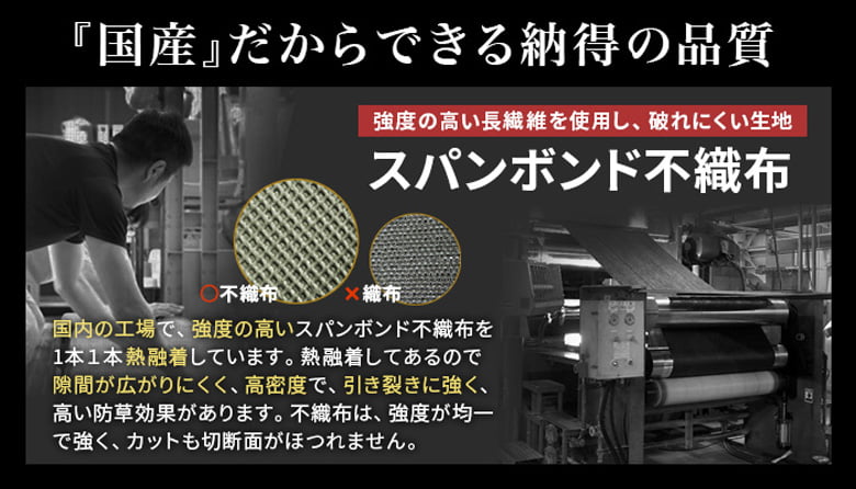 国産防草シート(550JP・330JP・430JP/BK、430JP/BW)