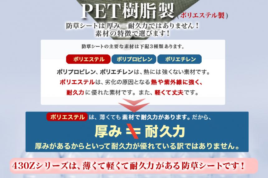 防草シート GreenArts430Z・430BW、430JP/BW・430BK、430JP/BK