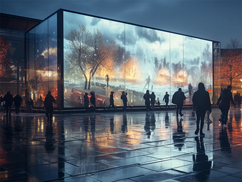 フィルム型LEDビジョン Mirageシリーズ