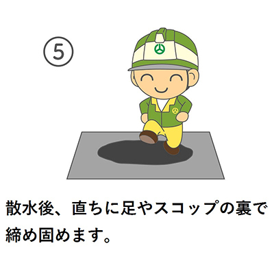 全天候型高耐久常温アスファルト合材「楽ファルト」
