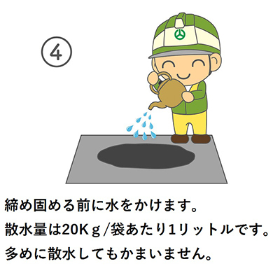 全天候型高耐久常温アスファルト合材「楽ファルト」