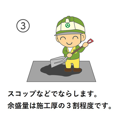 全天候型高耐久常温アスファルト合材「楽ファルト」