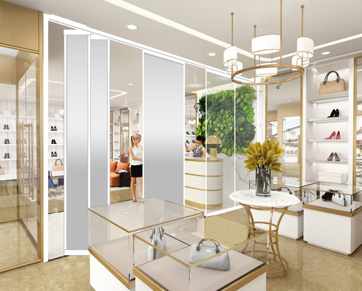 調光移動間仕切「FOGMO」/岡田装飾金物株式会社