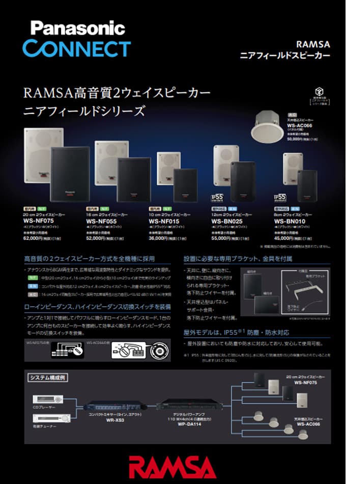 RAMSA ニアフィールドスピーカー カタログ