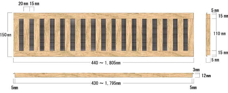 木製床下ガラリ