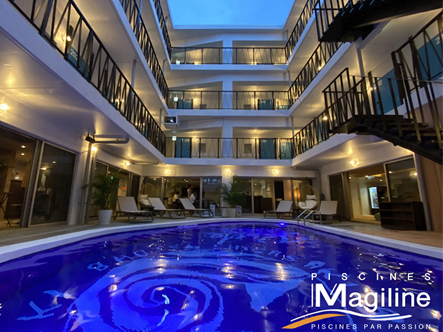 ラグジュアリー マジラインプール ろ過機一体型プール 機械室不要