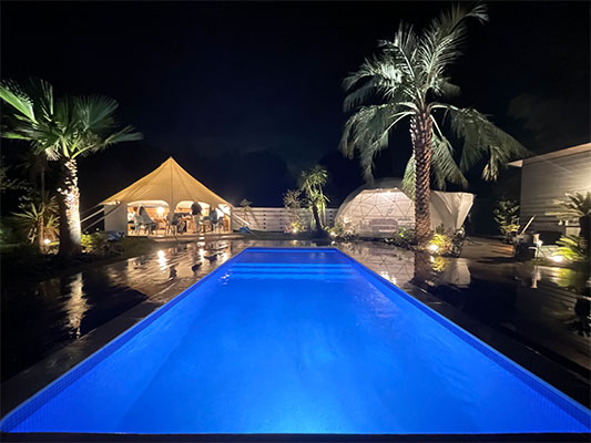 ラグジュアリー マジラインプール ろ過機一体型プール 機械室不要