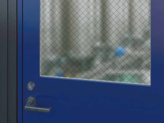 三和の網入板ガラス入り特定防火設備「ファイヤードWG2」