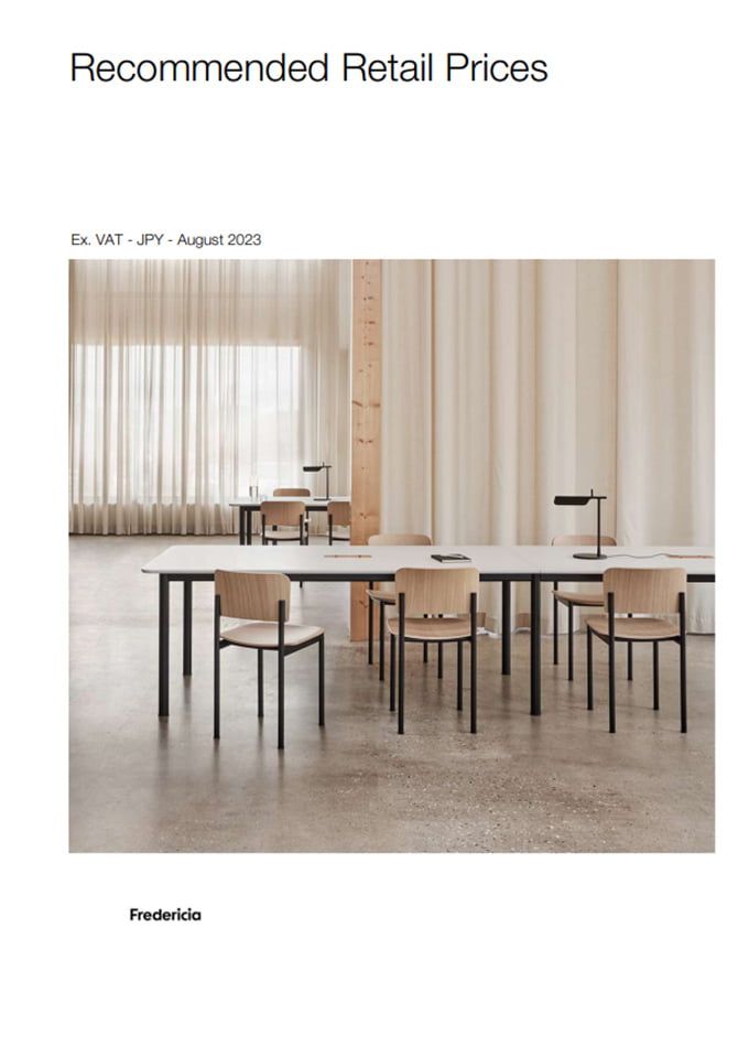 NEW Fredericia Furniture Price list JPY excl tax August 2023