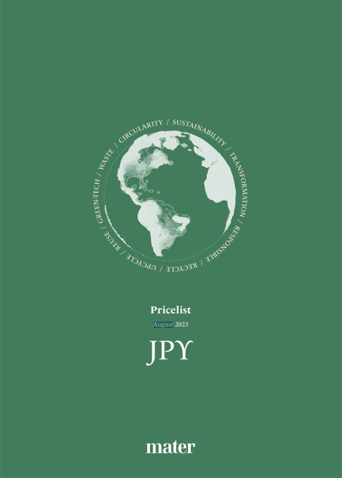 Mater Price list JPY (excl. tax) August 2023