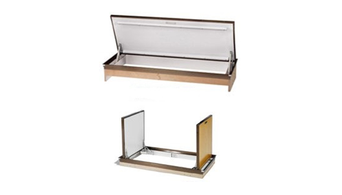 ガスダンパー式大型床下開口ハッチ/トルクダンパー式床下開口ハッチ