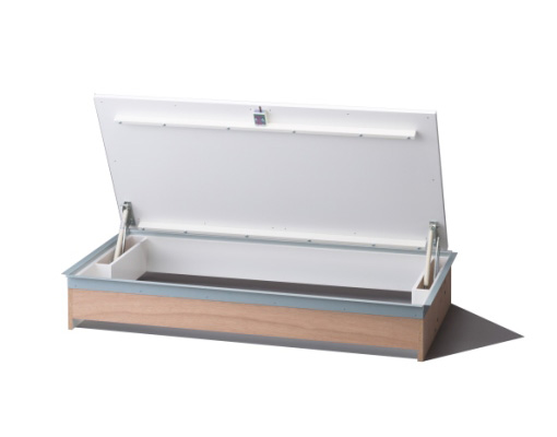 ガスダンパー式大型畳下開口ハッチ(半帖畳専用)/アルミ製床下昇降ステップ