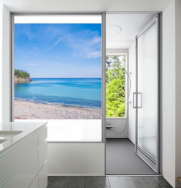 浴室用後貼り調光フィルム