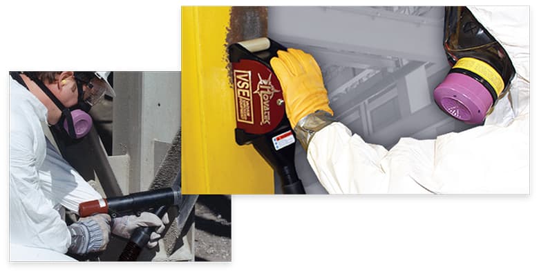 【アスベスト除去】集じん式垂直グラインダー(ロトピーン)工法