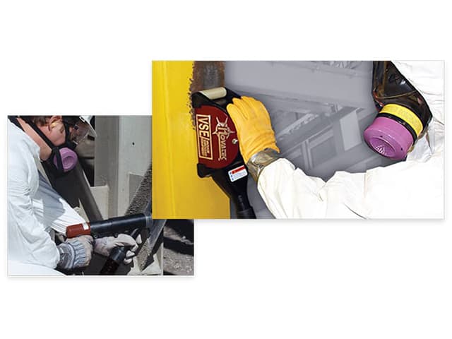 【鉛塗装剥離】集じん式垂直グラインダー(ロトピーン)工法