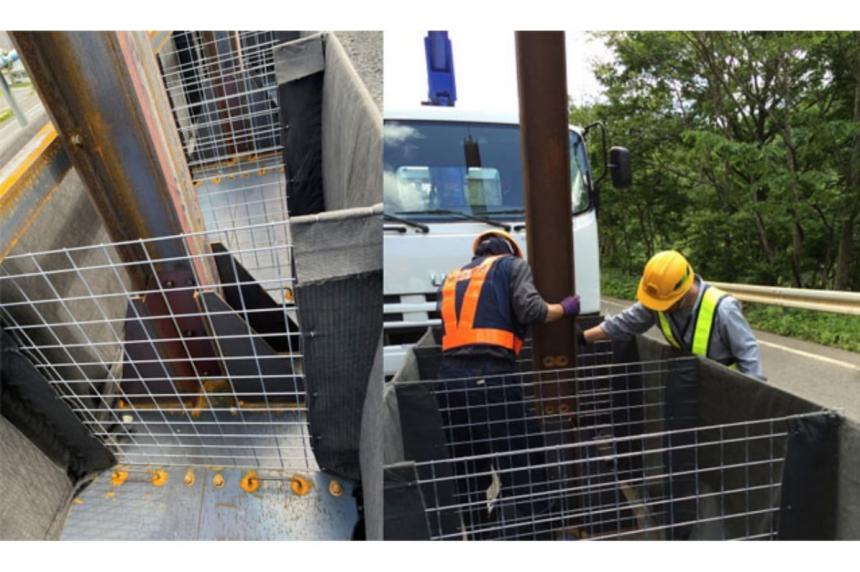 仮設落石防護柵工「MWG工法」