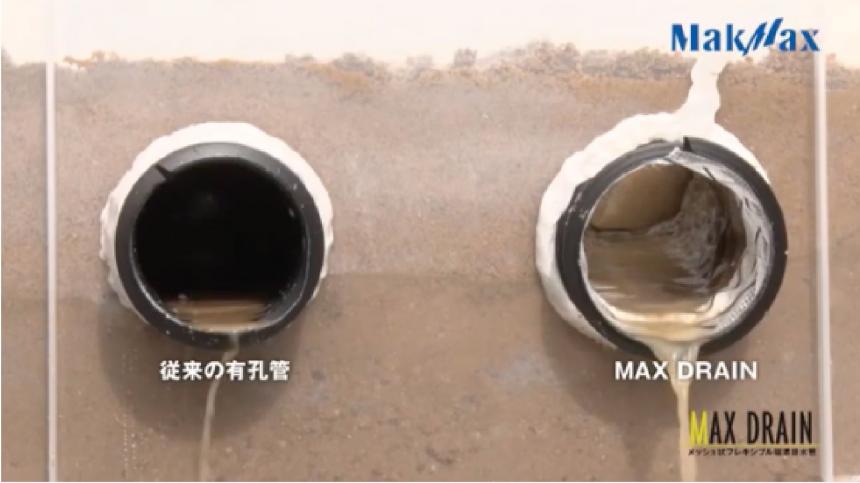 メッシュ状フレキシブル暗渠排水管「マックスドレーン」