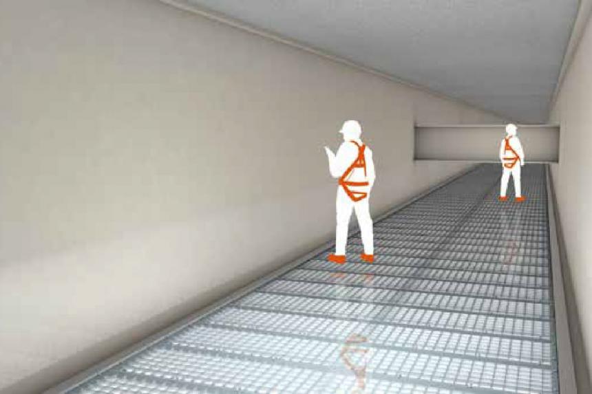 橋梁用透光パネル式常設足場「サン・ステラス®」