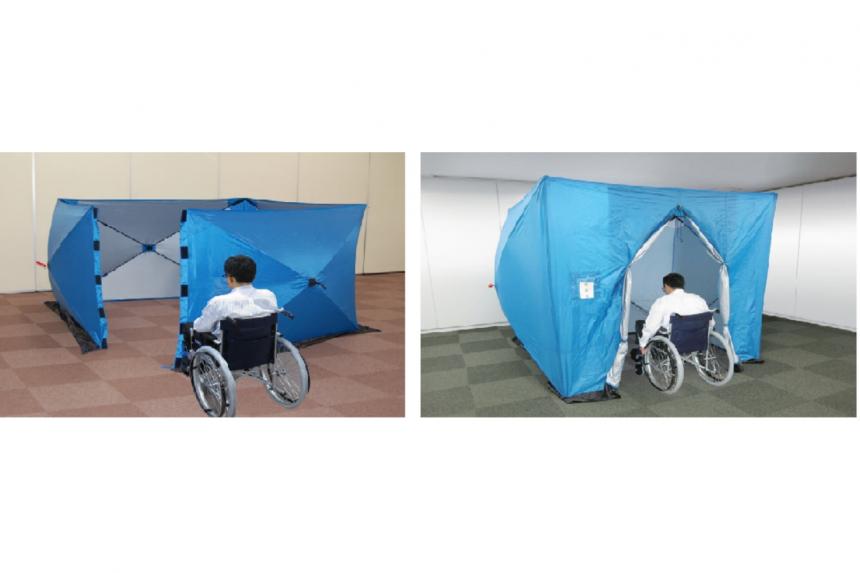 災害時の避難所用クイック間仕切り「クイックパーテーション」
