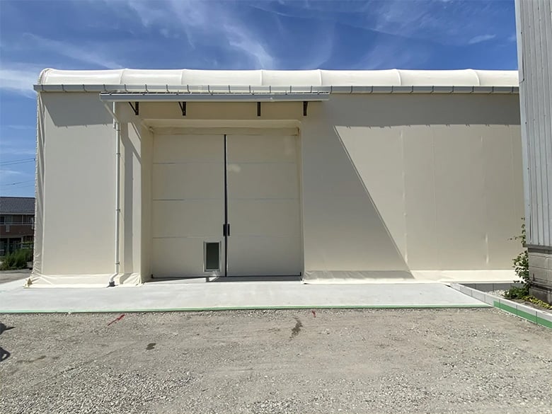 テント倉庫+パレットラック設置事例