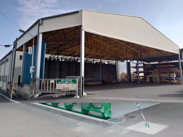 【施工事例】木材保管用上屋テント
