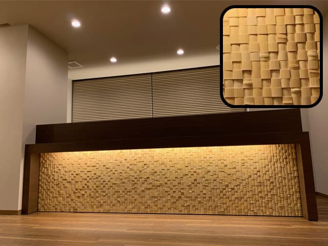 白竹モザイク貼