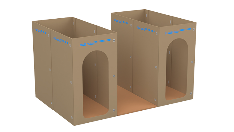 避難所用簡易間仕切り「Be BOX Partition」