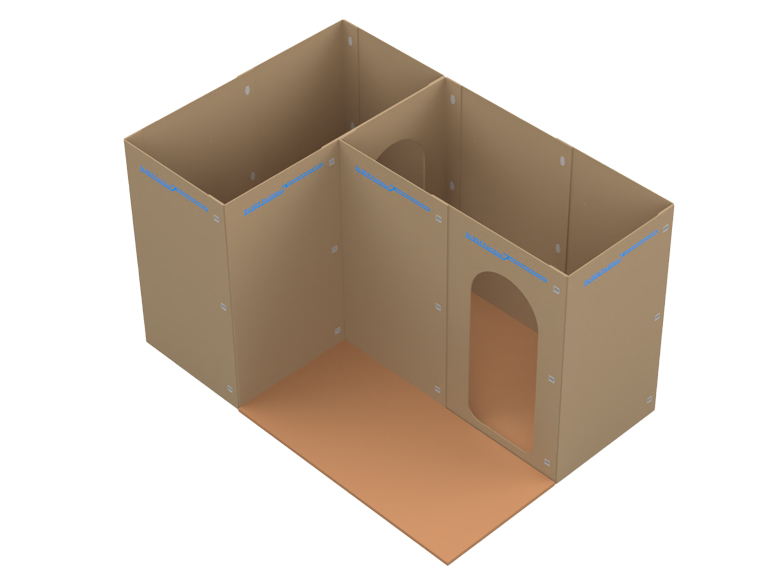 避難所用簡易間仕切り「Be BOX Partition」