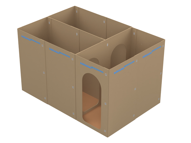 避難所用簡易間仕切り「Be BOX Partition」