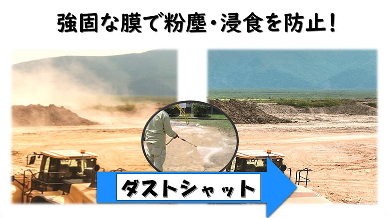 【NETIS登録番号:KK-240072-A】粉じん飛散・浸食・流出防止剤「ダストシャット」