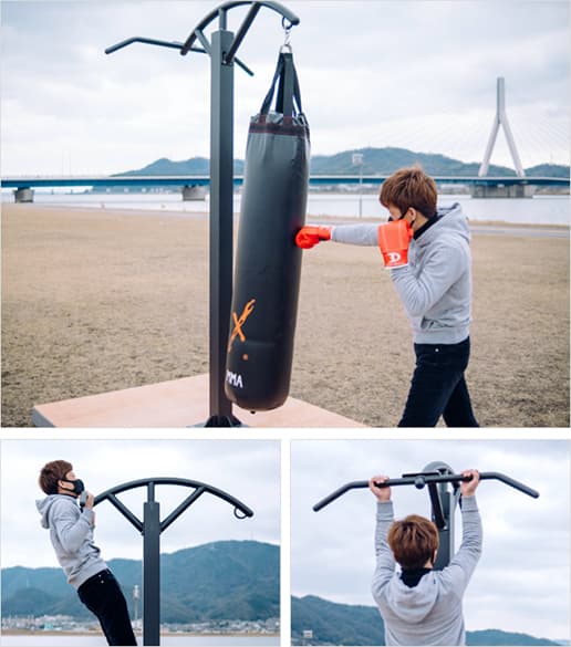 ステンレス懸垂サンドバックポスト「TOREPOS」