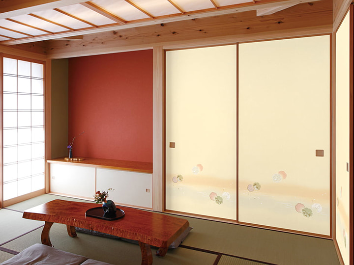 「「ふすま紙 見本帳」モダン襖紙 華り(はなり)/織物襖紙 のれん 20集」富永インテリア株式会社