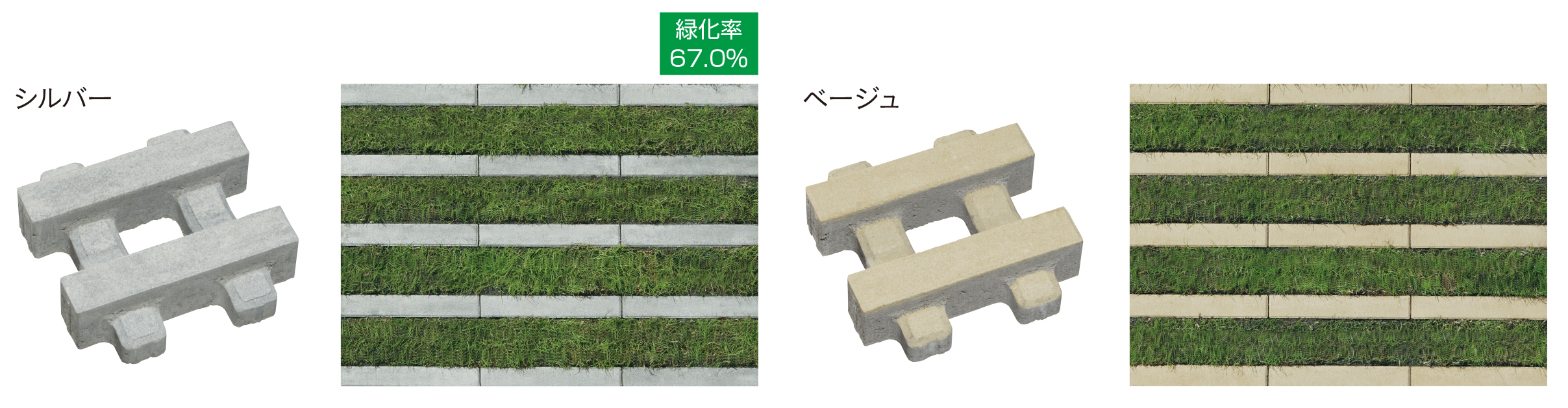 コンクリート製植生舗装材【リビオ[ai]緑化】