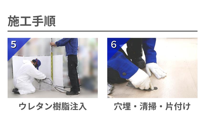 【店舗編】コンクリート床スラブ沈下修正工法