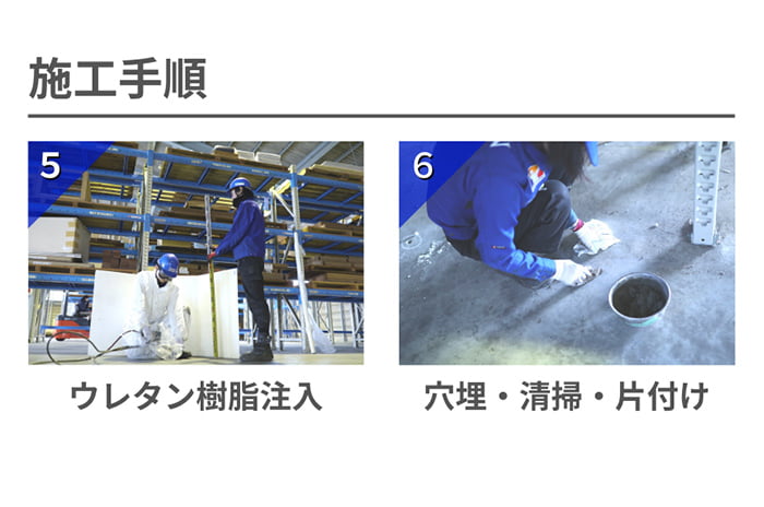 【倉庫編】コンクリート床スラブ沈下修正工法