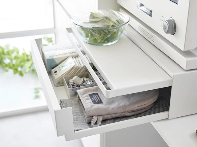 【tower】ツーウェイ キッチン家電下引き出し&amp;スライドテーブル
