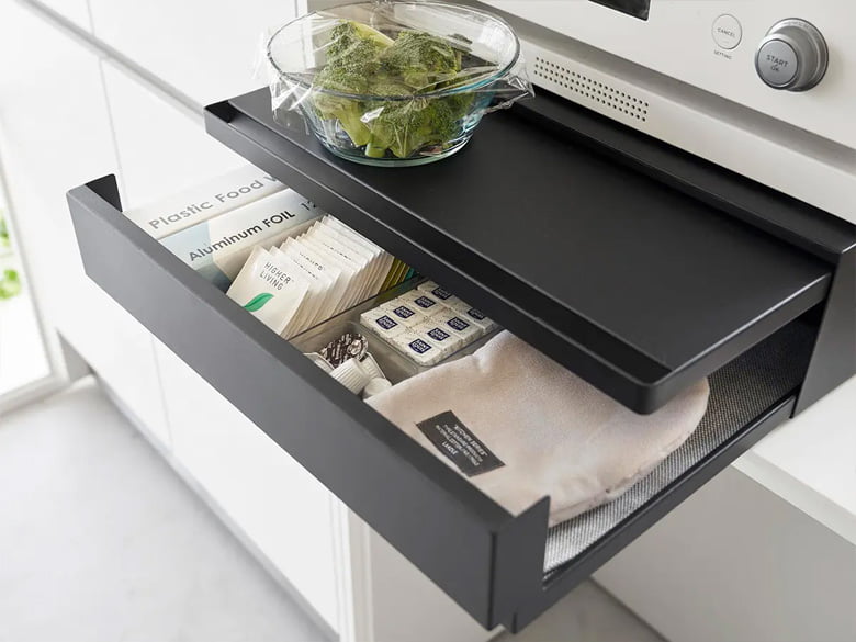 【tower】ツーウェイ キッチン家電下引き出し&amp;スライドテーブル