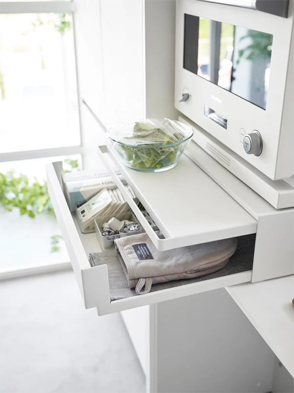 【tower】ツーウェイ キッチン家電下引き出し&amp;スライドテーブル