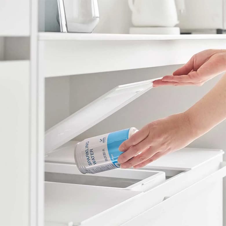 【tower】蓋付き目隠し分別ダストワゴン  45L 3分別