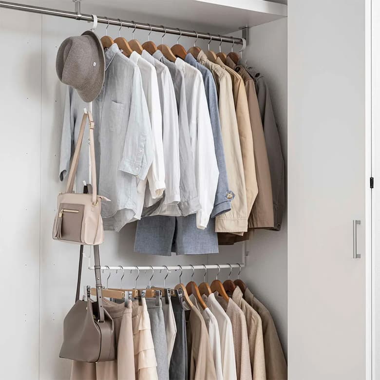 【smart】伸縮収納力アップ2段ハンガー