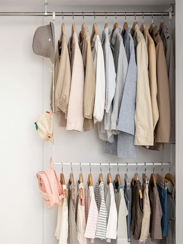 【smart】伸縮収納力アップ2段ハンガー